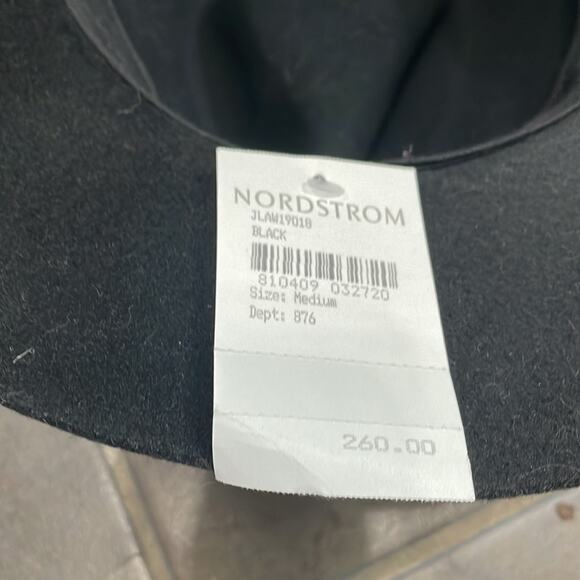 Janessa Leone Wool Fedora Hat‎ Black Packable Size Medium New main image 9